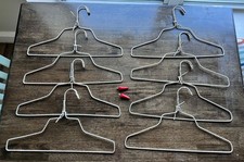 Lot of 8 Vintage Wrapped  Braided Vinyl Wire Clothes Hangers - Retro MCM Style