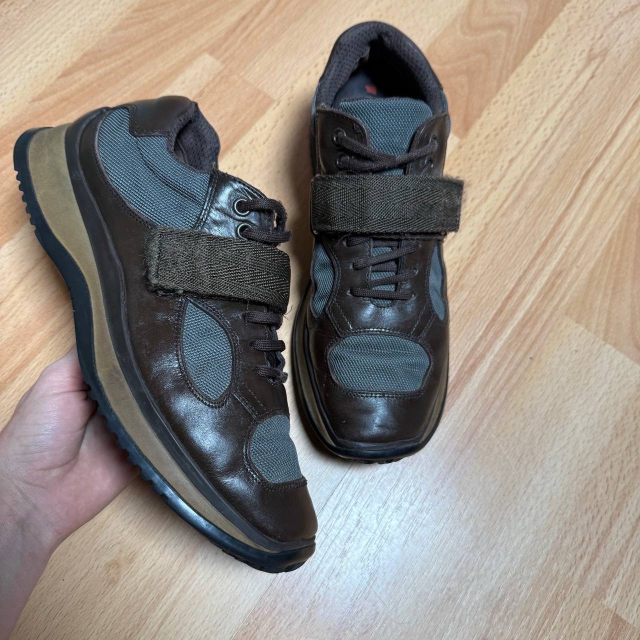 Prada Sport 90S Hiking American Cup Leather Boots Vintage Size 37 1/2
