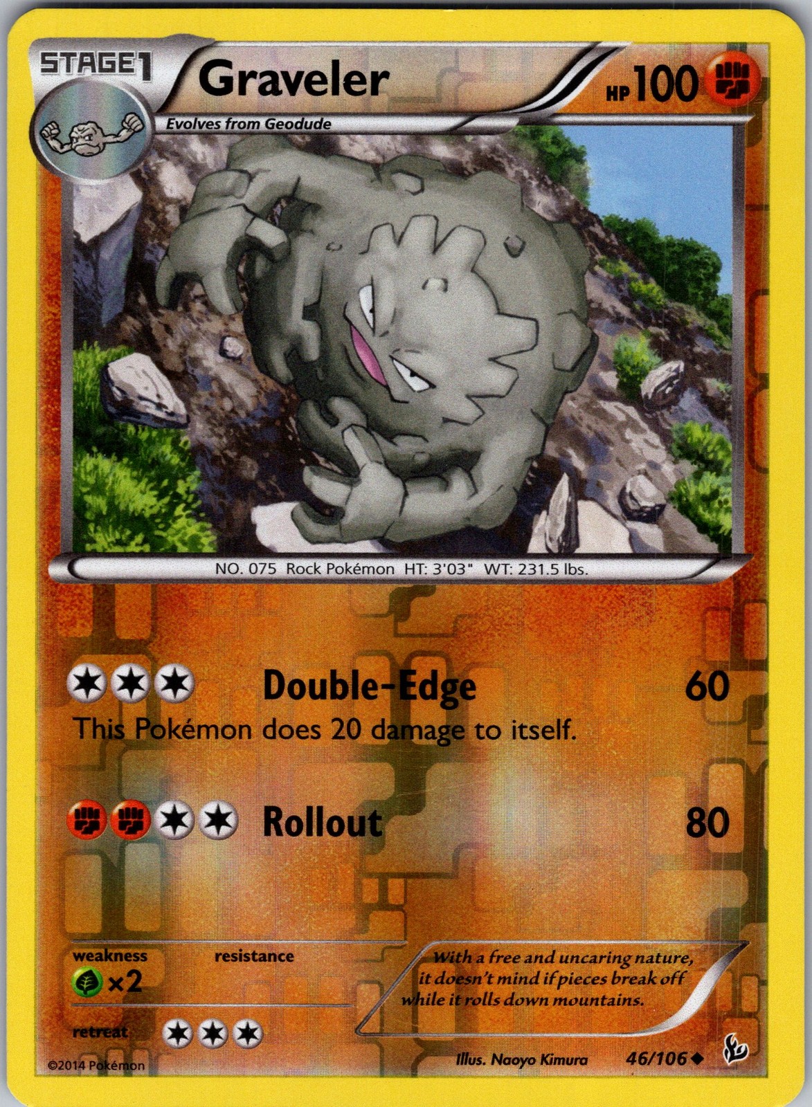 Graveler 46/106 XY - Flashfire Pokemon TCG LP-NM