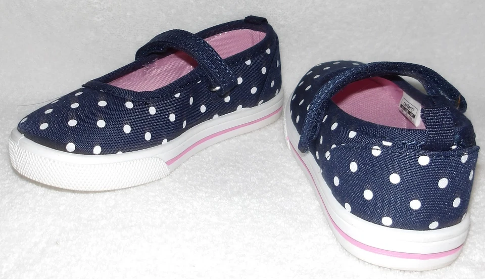 NUEVO SIMPLE JOYS BY CARTERS NIÑA NIÑO AZUL MARINO LUNARES MARY JANE ZAPATOS PLANOS TALLA 9 Foto 3 de 4