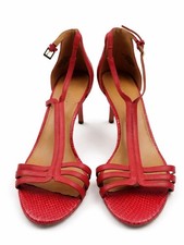 Nine West Red Strappy Heeled Sandals T Strap Dress Heels Women’s Size 8M