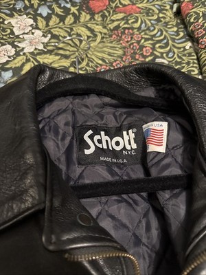 Vtg Schott NYC Perfecto Leather Biker Jacket Size 48 HEAVYWEIGHT