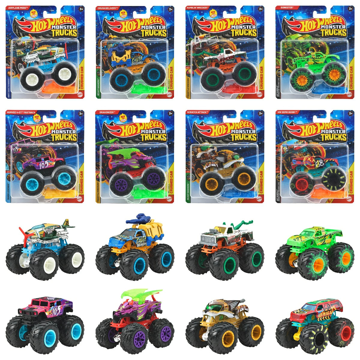 Hot Wheels Monster Truck 1:64 Assorted Vehicle mini car x8 in Box
