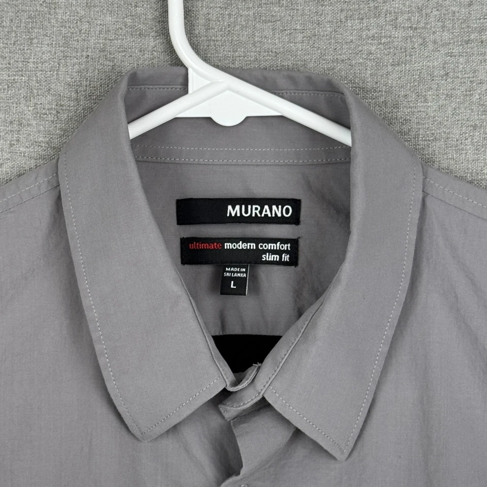 Camisa Manga Larga MURANO Talla Grande Máxima Moderna Comodidad Calce Ajustado Negra Gris Foto 4 de 4