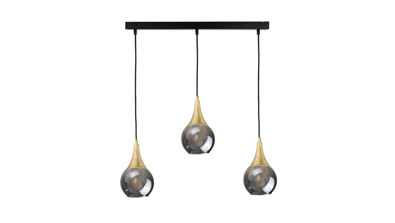 Pendant Light Modern 3xE27 Lacrima Smoky/Gold 2131