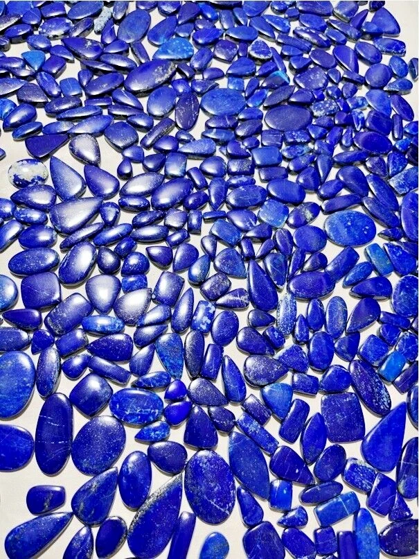 5000 Lot Cts-Natural Lapis lazuli cabochon loose gemstone mixed shape-140 piece - Image 2 of 4