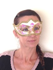 DARK PINK VENETIAN MASQUERADE BALL MASK CARNIVAL NEW YEAR'S EVE