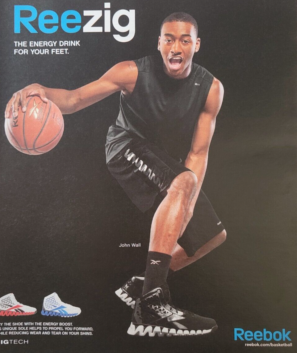 John Wall NBA Basketball Player Reebok Reezig Sneakers Ad ESPN Mag 2010  10x12