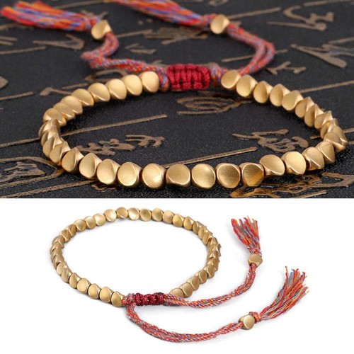 Armreif handgemachte tibetische buddhistische geflochtene Kupfer Perle Hot Q4G8 - Bild 3 von 9