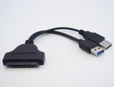 1pc 16cm USB 3.0 A Male USB 2.0 A Male To SATA 3Gbps Y Splitter Adapter Cable