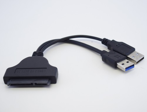 1 pièce 0,16 m USB 3,0 A mâle + USB 2,0 A mâle vers SATA 3 Gbit/s Y câble adaptateur séparateur - Photo 1 sur 7