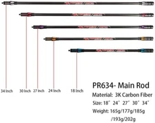 Carbon Balance Bar 18" 24" 27" 30" 34" Bow Stabilizer Archery Long Rod Main-Bar