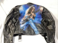 Vintage Ted Nugent Airbrushed Leather Motorcycle Jacket Weekend Warriors M or L