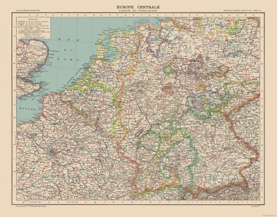 Historic Map - Central Europe - Schrader 1908 - 29.37 x 23 - Vintage Wall Art