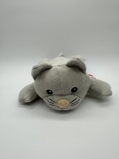 Melissa  Doug Plush Kitty Cat Kitten Gray White Laying Down Sewn Eyes 9"