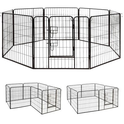 ALEKO Folding Pet Playpen Dog Kennel Pen Exercise Cage Fence 8 Panel 32X32 In