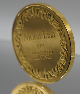 MONA LISA Leonardo DAVINCI 1975 Franklin Mint 24k EP 925 Silver