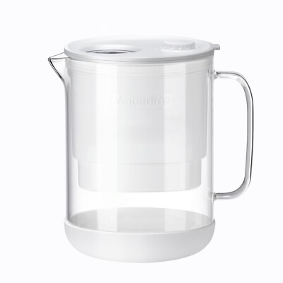 Waterdrop 𝐆𝐥𝐚𝐬 Wasserfilterkanne, 1.5L Wasserfilterkanne mit 2-Monats-Filter