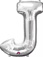 Anagram Silver Foil Mylar Letter J Balloon Super Shape 23" x 33" New