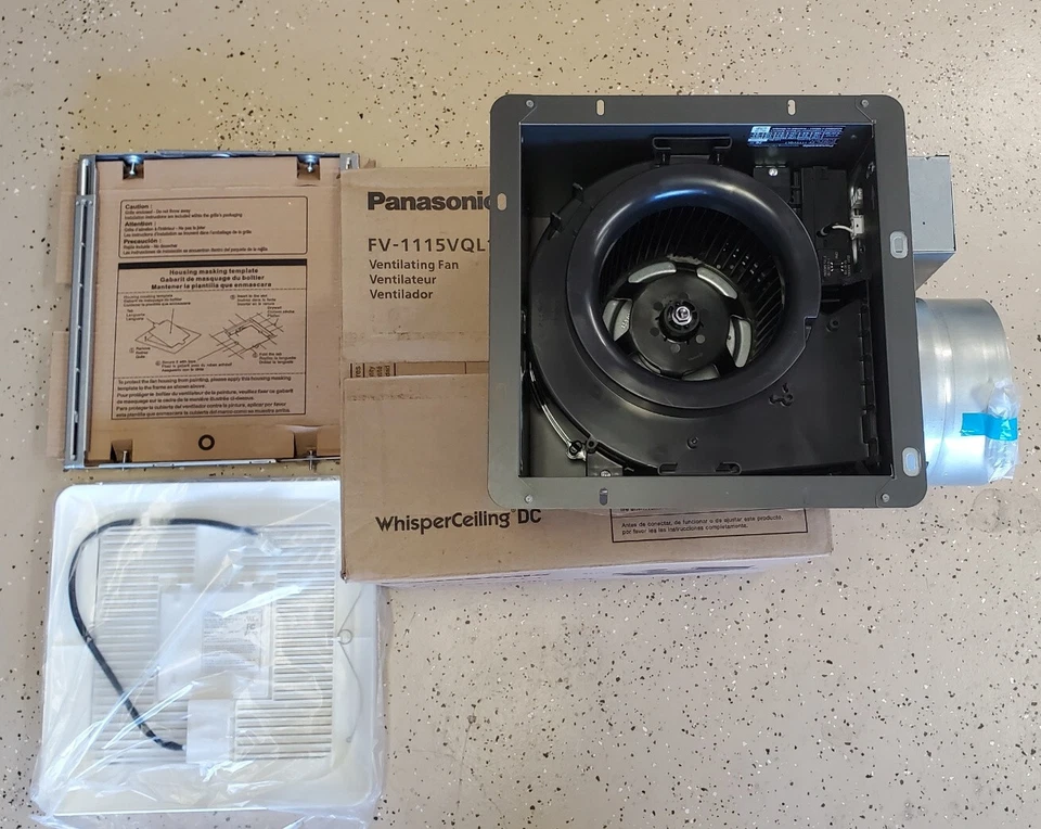 Panasonic FV-1115VQL1 WhisperCeiling DC+LED Pick-A-Flow 110-130-150 Bath Fan OB - Image 3 of 4