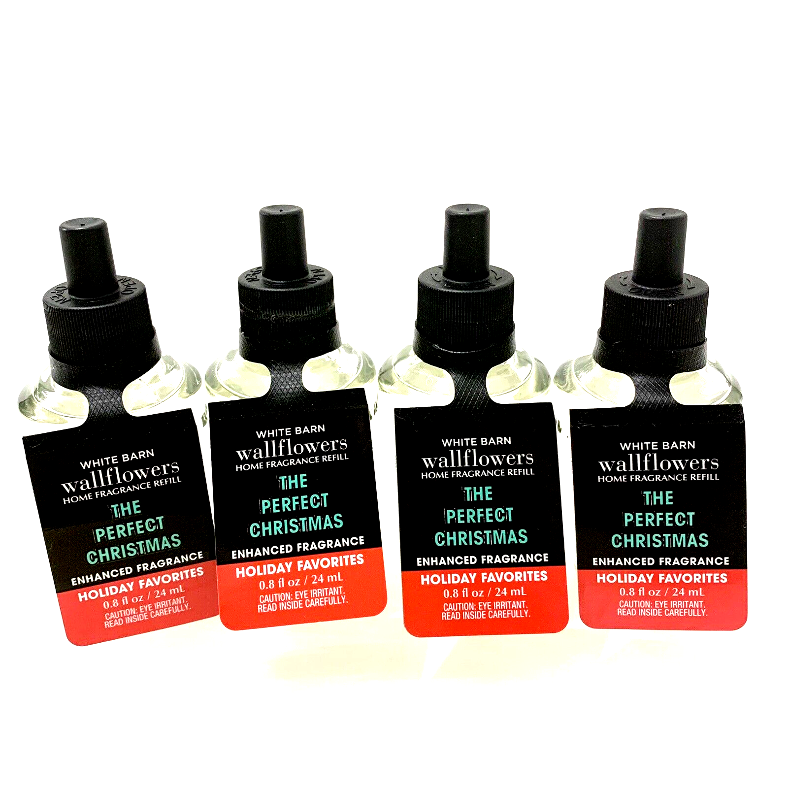 4x Bath & Body Works THE PERFECT CHRISTMAS Wallflowers Bulbs Refills 0.8fl oz ea-image