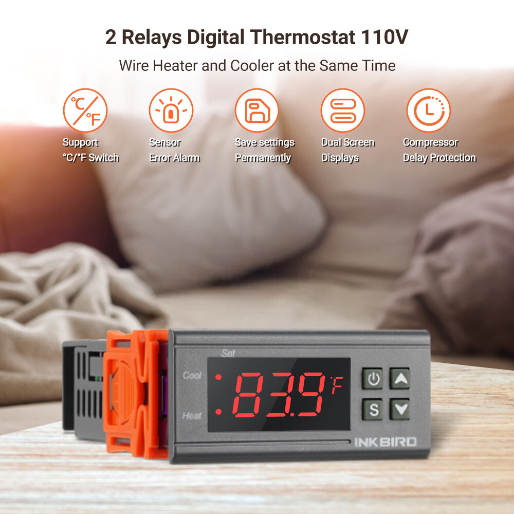 Inkbird Digital Temperature Controller ITC1000 110V Programmable Thermostat  Heat 705495126258 | eBay