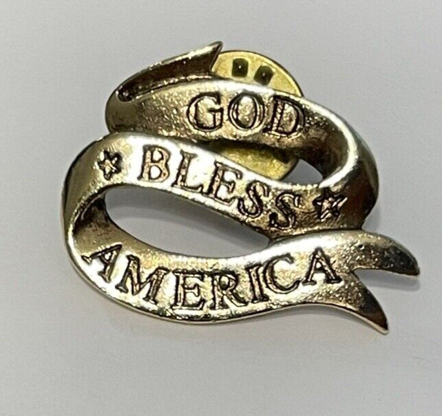 "God Bless America" Gold Tone Lapel Pin