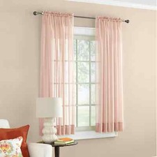 MAINSTAYS MARJORIE SHEER VOILE 2 ROD POCKET P...