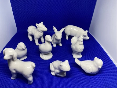 9 pc Lot Porcelain Animal Figurines Collection