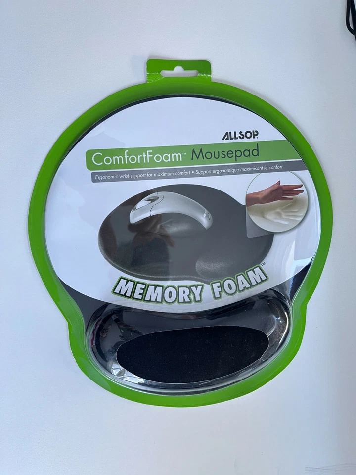 Allsop ComfortFoam Memory Foam Mouse Pad with Wrist Rest – Black – (30203) - Image 2 of 3