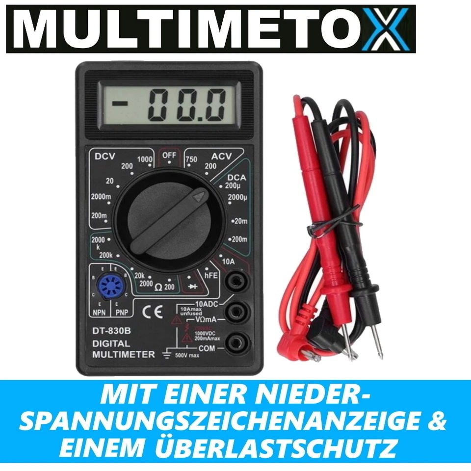 MULTIMETOX Digital Multimeter Volt Tester Spannungsmesser Spannungstester Strom - Bild 2 von 4