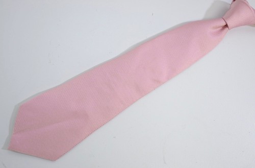 Gorgeous Classic Louis Vuitton Monogram Logo Solid Shadow Pink Silk Tie Italy - Picture 5 of 7