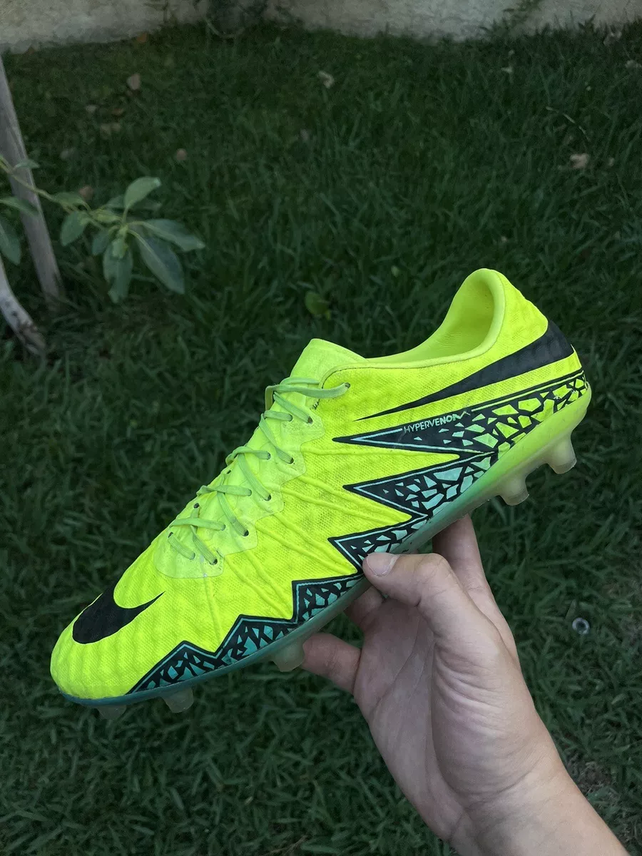 NIKE HYPERVENOM PHINISH II Soccer Cleats FG VOLT Yellow Green US11 749901 703