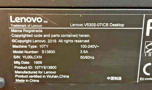 Lenovo V530S-07ICB SFF i3-8100 @3.60GHz 8GB RAM - 240GB SSD - WIN10 (OFFERS OK) - Picture 5 of 8