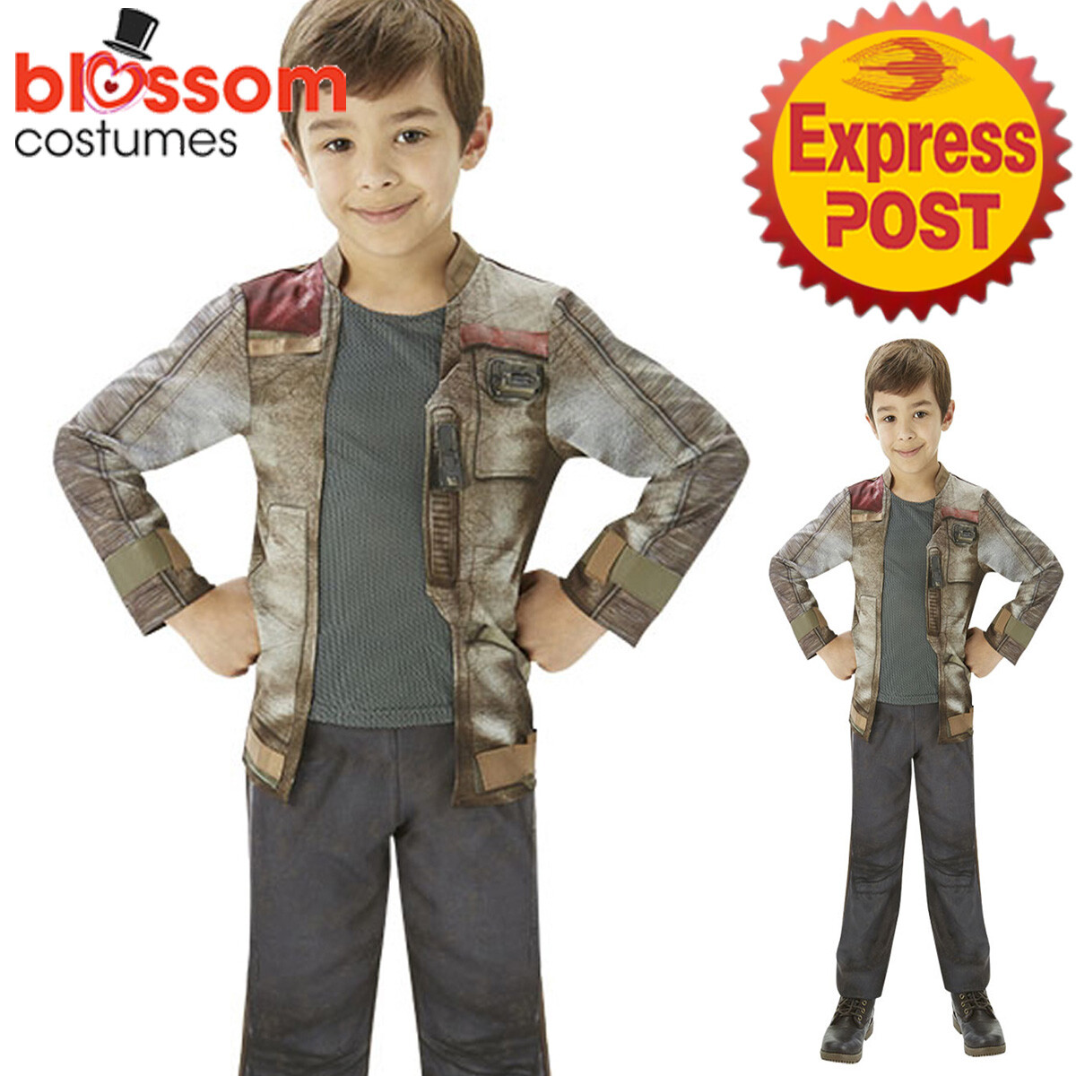 Star Wars Ep VII Finn Deluxe Kostüm Für Kinder – Offiziell Lizenziert, Inkl. Jacke Und Hose
