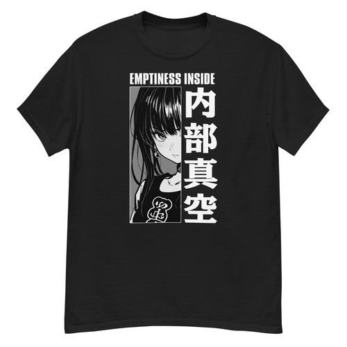 Camiseta clásica negra y2k gótica anime chica horror chica triste vacío interior - Imagen 4 de 8