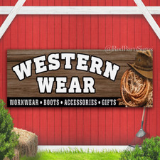 WESTERN WEAR Vinyl Banner with Optional Sizes (Made in the USA)