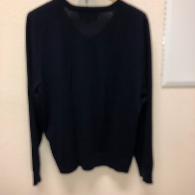 Banana Republic Pull Over Sweater Mens L Navy Blue 100 Extra Fine