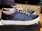 Womens J Slides Navy Satin Sneakers Amberr sz 9 Unique Pink Blue Tennis Shoes — photo 7