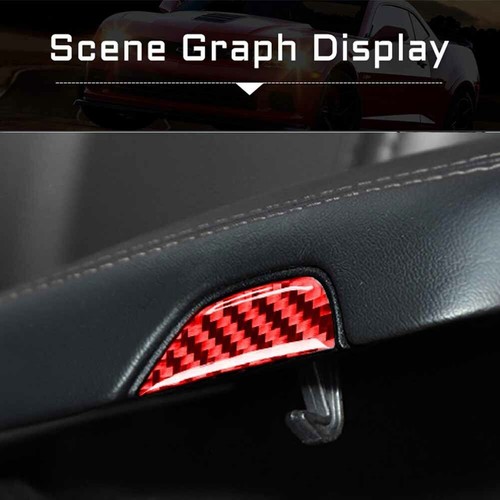 Red Carbon Fiber Central Storage Button Cover Trim For Dodge Challenger 2015-20 - Picture 8 of 12