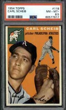 1954 Topps #118 Carl Scheib - PSA 8.5