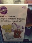 Wilton BABY Cookie Cutter Set Metal Buggy-Bear-Rocking Horse-Outfit -4 Pieces