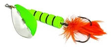 Extreme Fishing Exact Giga 1oz FluoGreen/SFlouGreen Spinner Musky, Trout, Salmon