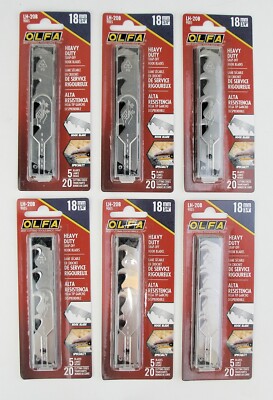 BOX of 6 Five Packs - Snap Hook Replacement Utility Knife Snap-Off Blade LH-20B