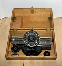 Antique LAMBERT NO. 3 TYPEWRITER & Original Case