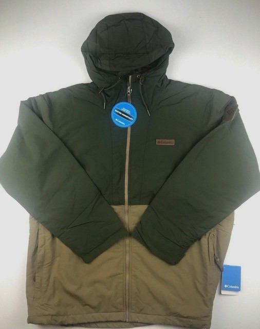 Columbia Mens 2XL Green Insulated Waterproof Full Zip Hooded Winter