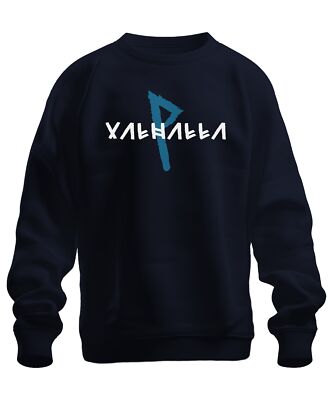 Valhalla Viking Mythology Runic Script Asgard Ragnarok Odin Unisex Sweatshirt