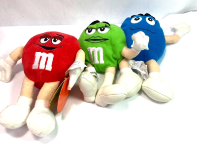 Lot of 3 M&M blue, green and red plush | eBay