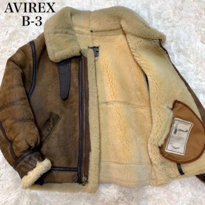 AVIREX Type B-3 Flight Leather Mouton Jacket Size 38 Made in USA