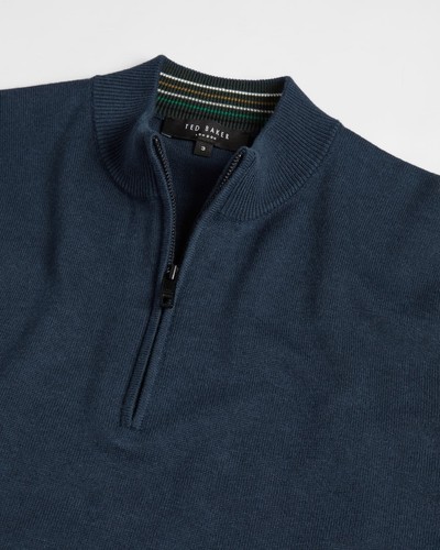 Ted Baker Men's Kushon Fine Gauge Cycle Top S/Sleeve Knitted Navy Size 3 (M) New - Picture 11 of 12